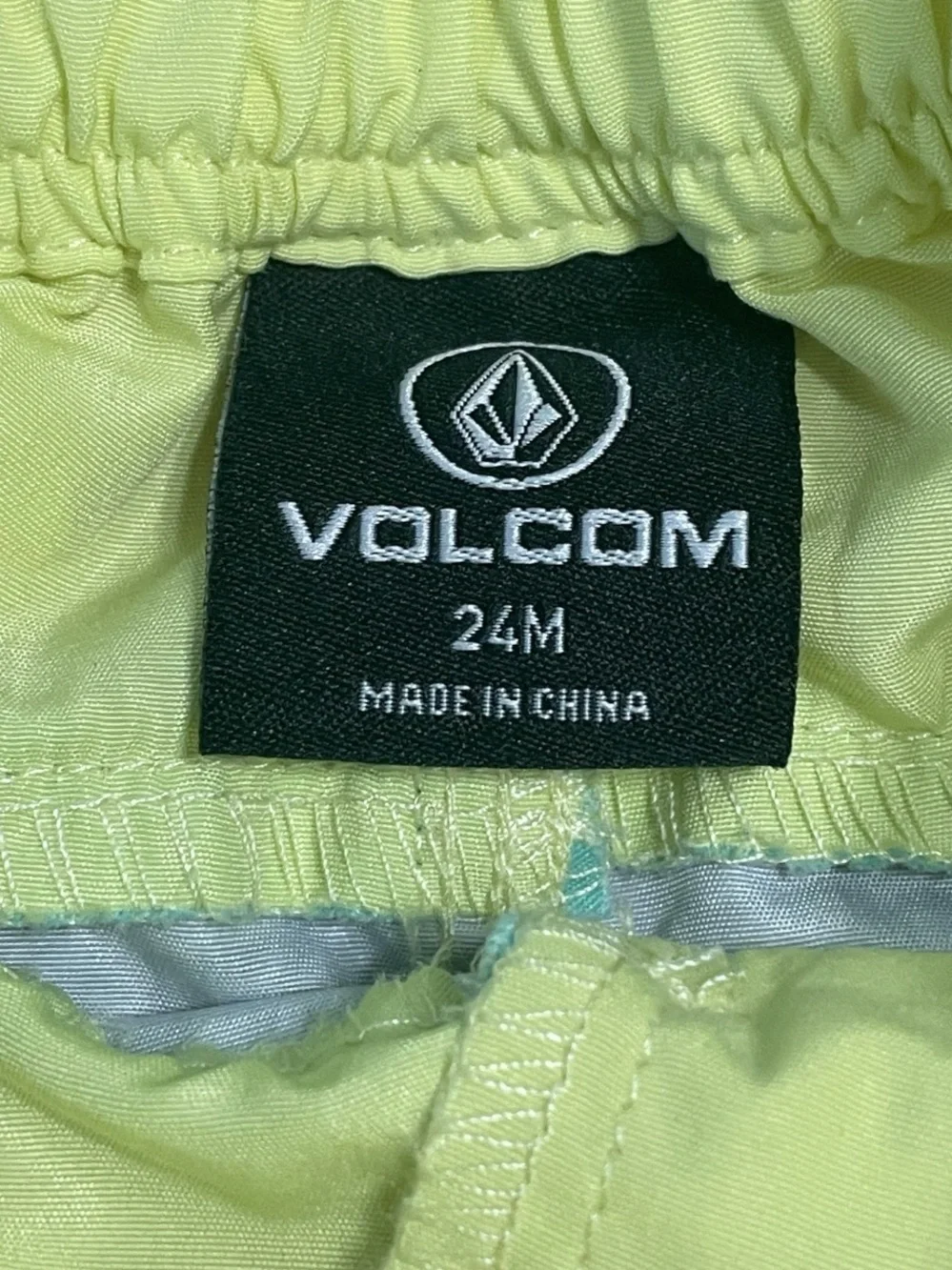 Volcom Yellow and Gray Colorblock Toddler Kids Swim Shorts